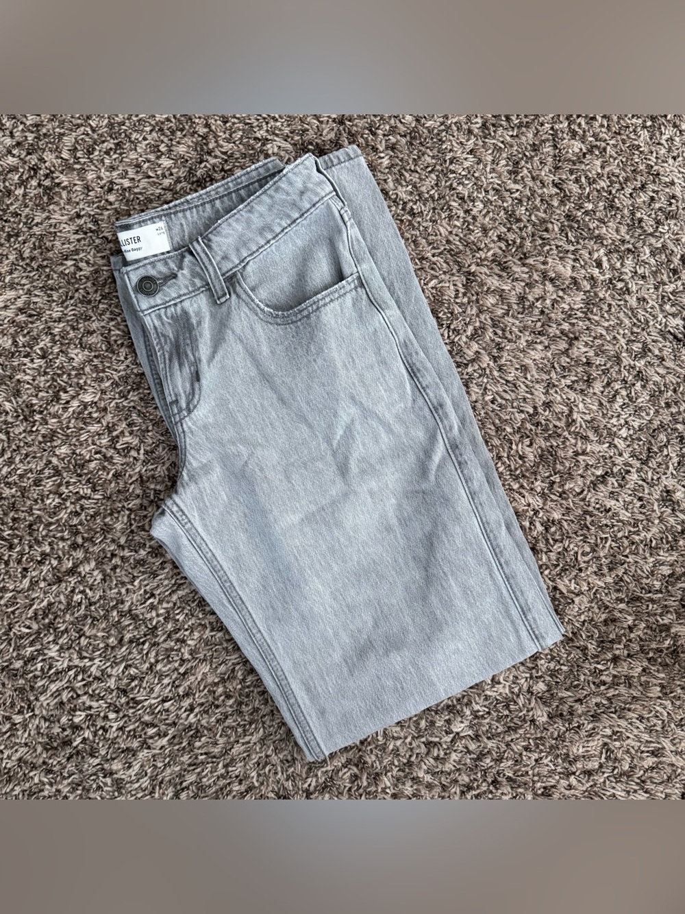 hollister light gray wide-leg jeans ☁️